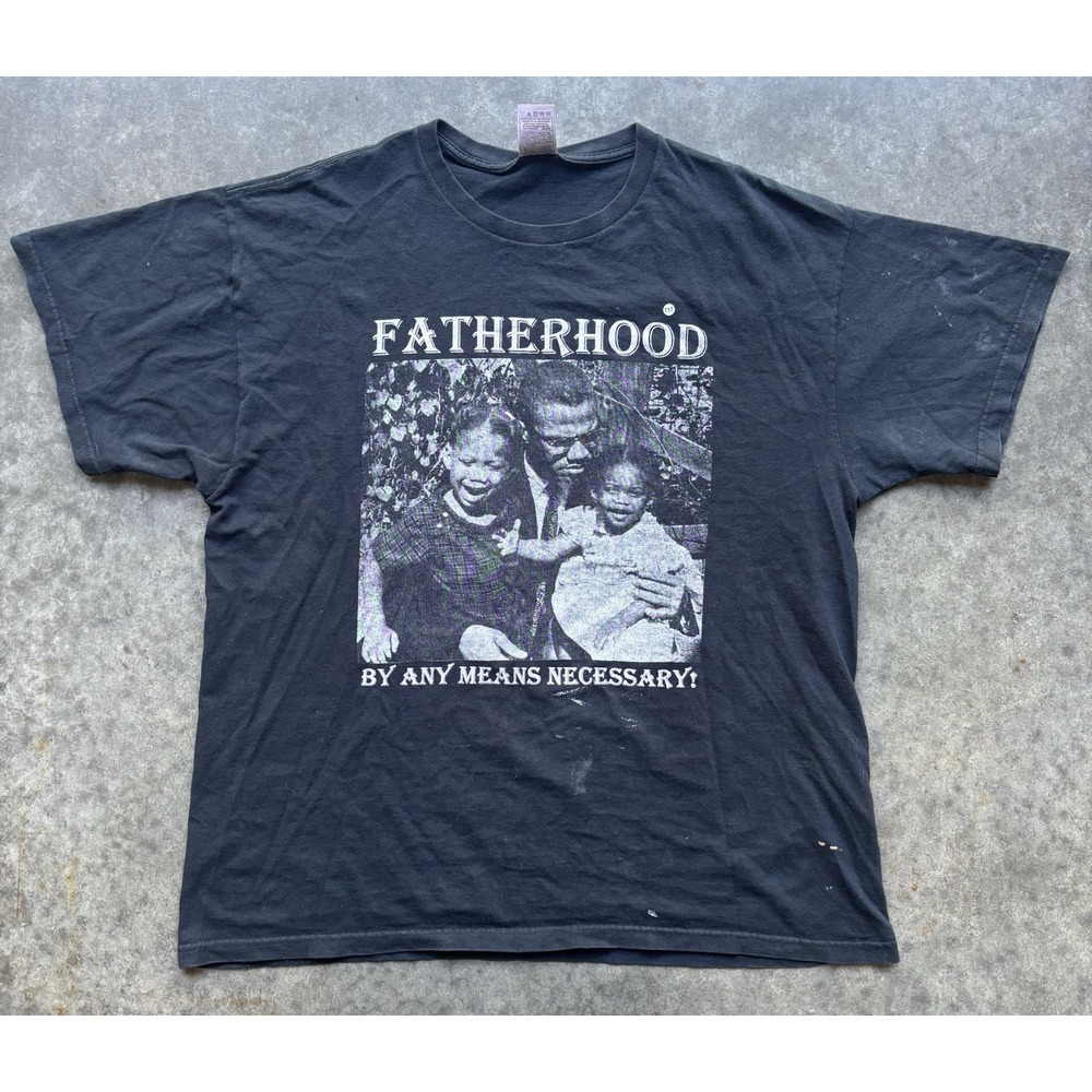 Vintage Y2K Malcolm X Fatherhood T Shirt Graphic Quote Rap Tee Size XL